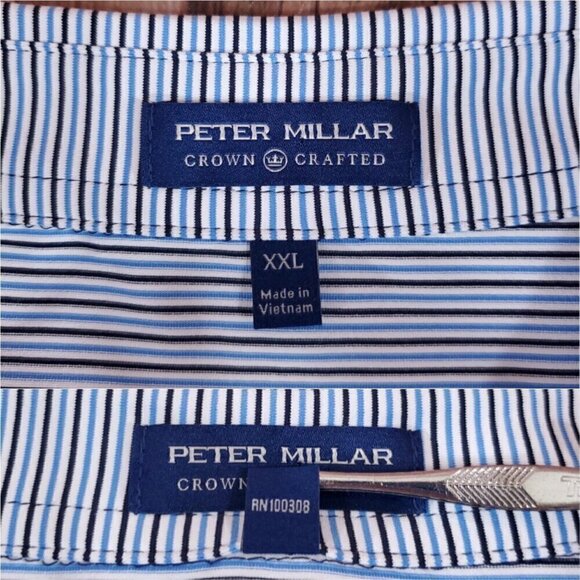 Peter Millar Crown Crafted Mens XXL Trolley Performance Jersey Polo Shirt - Picture 8 of 12